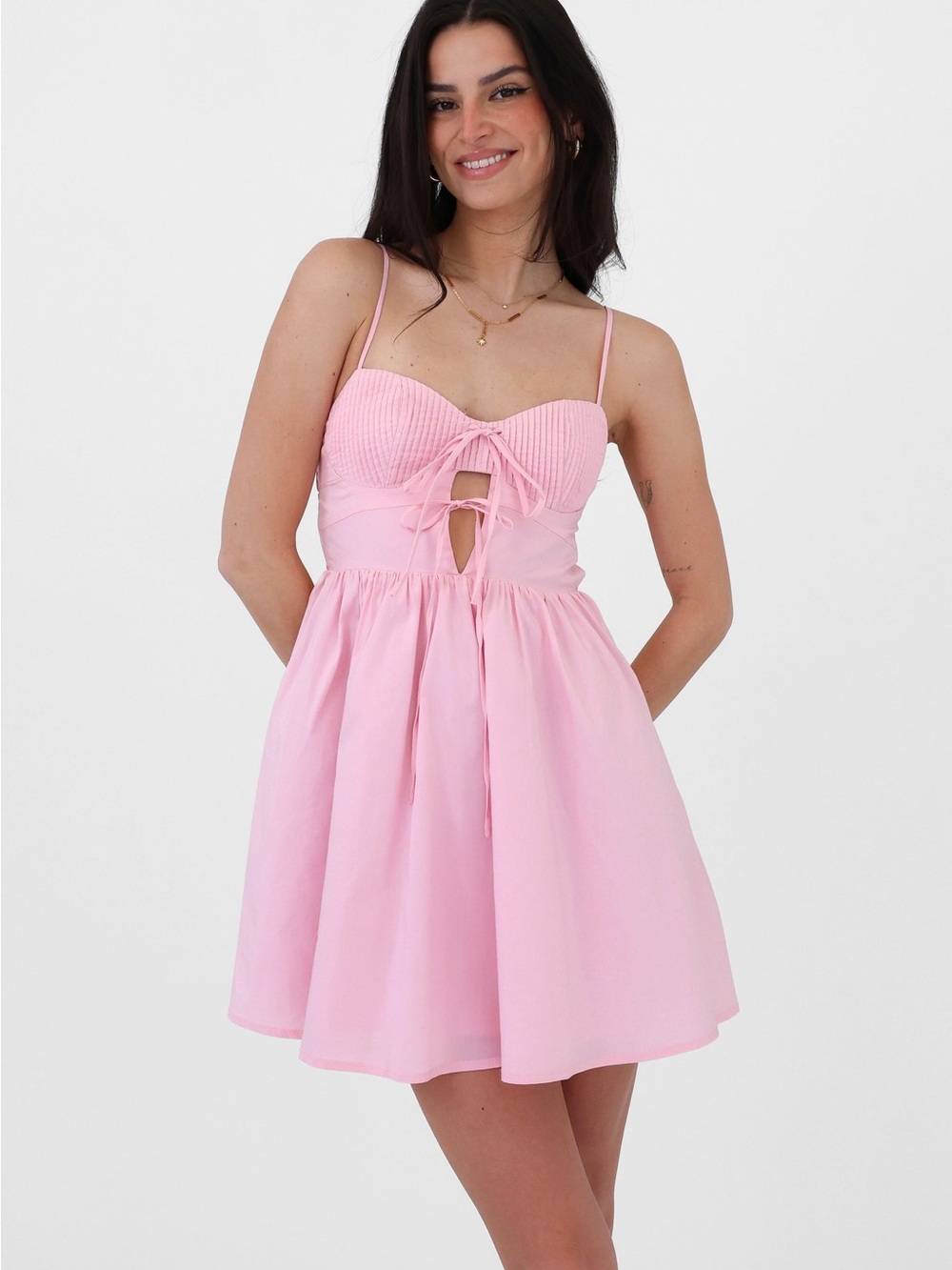 Grey Bandit Noey Dress Women’s Backless Light Pink Summer Dress Size Large NWT